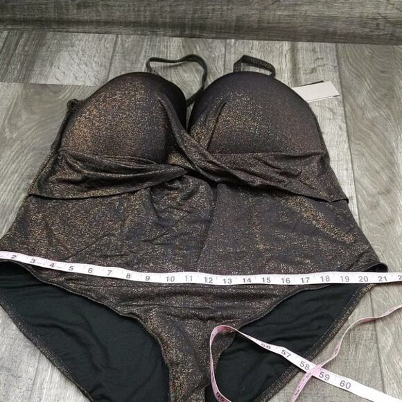 Kenneth Cole Push Up Mio One Piece Swimsuit - Picture 6 of 11